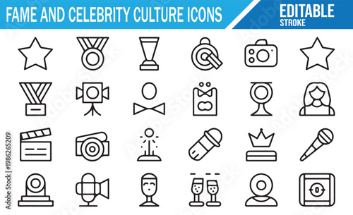 Award media and celebrity culture icon pack