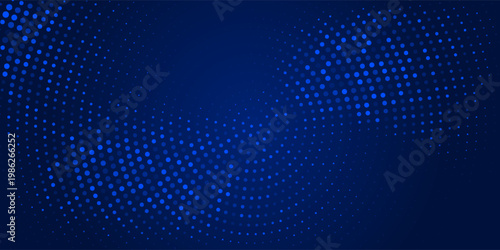 Abstract circular pixel pattern in blue tones, dotted radial layout, gradient navy to light blue, minimal digital background