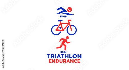 Triathlon Illustration: Symbolic Representation of Endurance, Sport, and Athleticism
