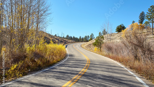 A scenic road in Boulder County, United States.