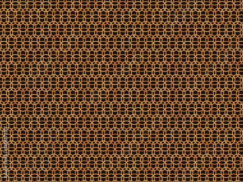 Interlocking Chain Mail Ring Pattern Metallic Background
