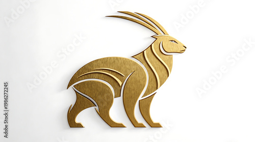 Wallpaper Mural Gold sculpted animal logo in minimalist style with clean lines and metallic texture conveying elegant strength and calm confidence Torontodigital.ca