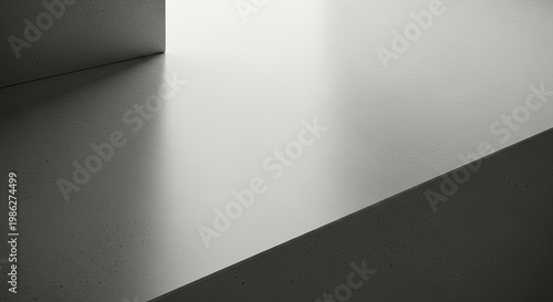 Abstract geometric composition with light and shadow in monochrome