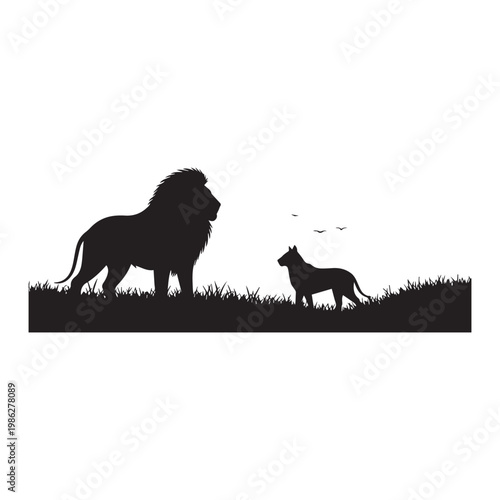 World Lion Day Vector Silhouette illustration