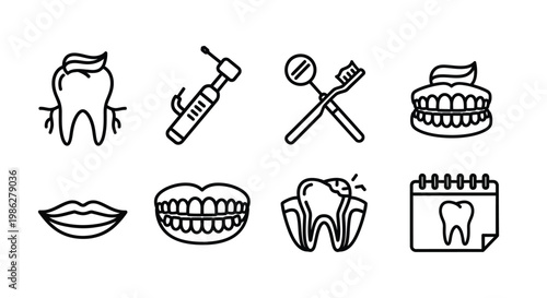 Simple line drawings of various kitchen utensils and appliances Vector