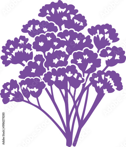 Purple Flower Bouquet Silhouette floral