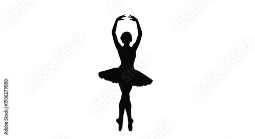 Silhouette of a ballerina gracefully posing in a classic dance position