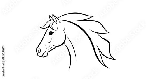 A simple line drawing of a horse.