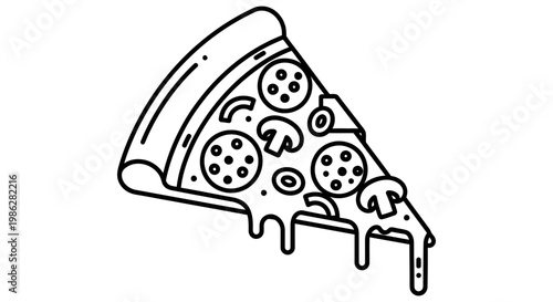 Single slice of delicious pepperoni pizza with melting cheese topping