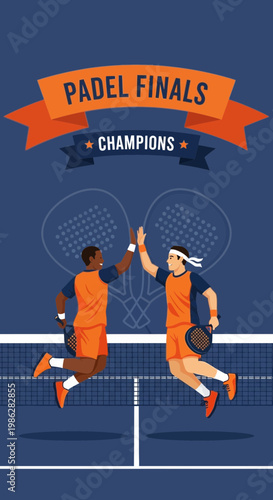 Triumphant Padel Duo Celebrate Victory After Winning Championship Finals Match