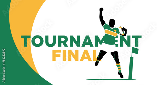 Triumphant Rugby Player Celebrates Victory at the Tournament Final Match