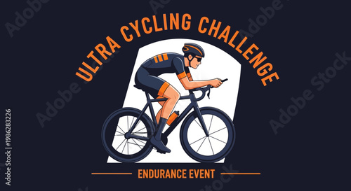 Ultra Cycling Challenge Depicts Rider Competing in Endurance Event On Bicycle