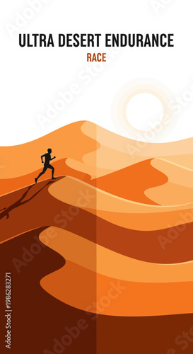 Ultra Desert Endurance Race: A Silhouette of Bravery Against the Harsh Desert Landscape