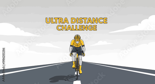 Ultra Distance Challenge: Cyclist Navigating Road To Achieve Great Endurance and Success