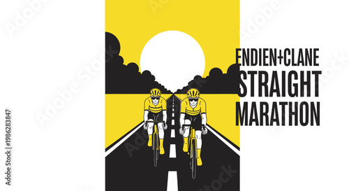 Two Cyclists Ride Toward the Horizon in A Unique, Artistic and Eye-Catching Design