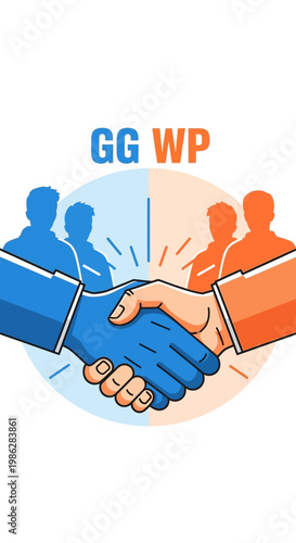 Two Sides Joining Hands: Illustrative Graphic Depicting Agreement, Partnership, and Collaboration