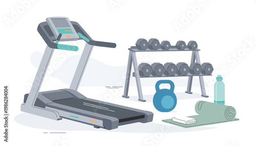 Home Gym with Equipment for Fitness and Healthy Lifestyle
