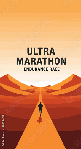 Ultra Marathon: A Lone Figure's Journey Through the Arid Endurance Race Landscape