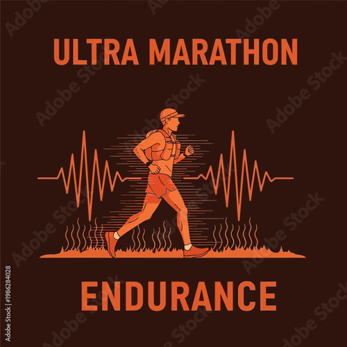Ultra Marathon Endurance: A Dynamic Illustration Showcasing Human Grit And Stamina For Competitions