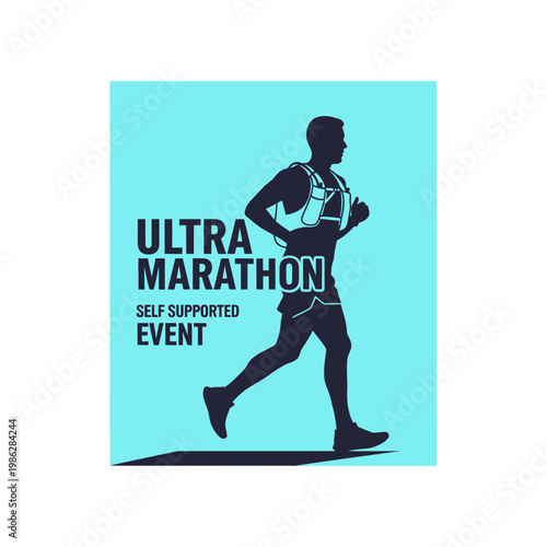 Ultra Marathon Illustration Depicting Self Supported Event Symbolizing Endurance and Adventure
