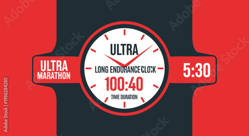 Ultra Marathon Endurance Clock Showcasing Long Duration and Race Time Information