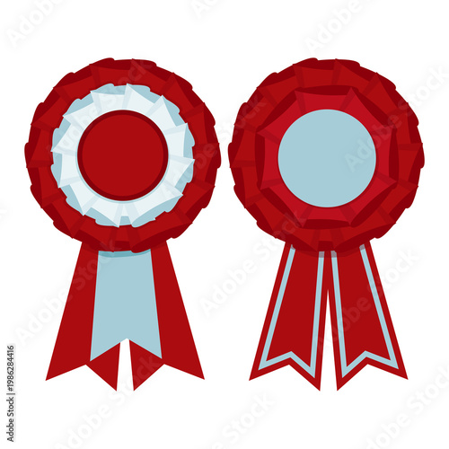 Set of red Ribbon Award Rosette