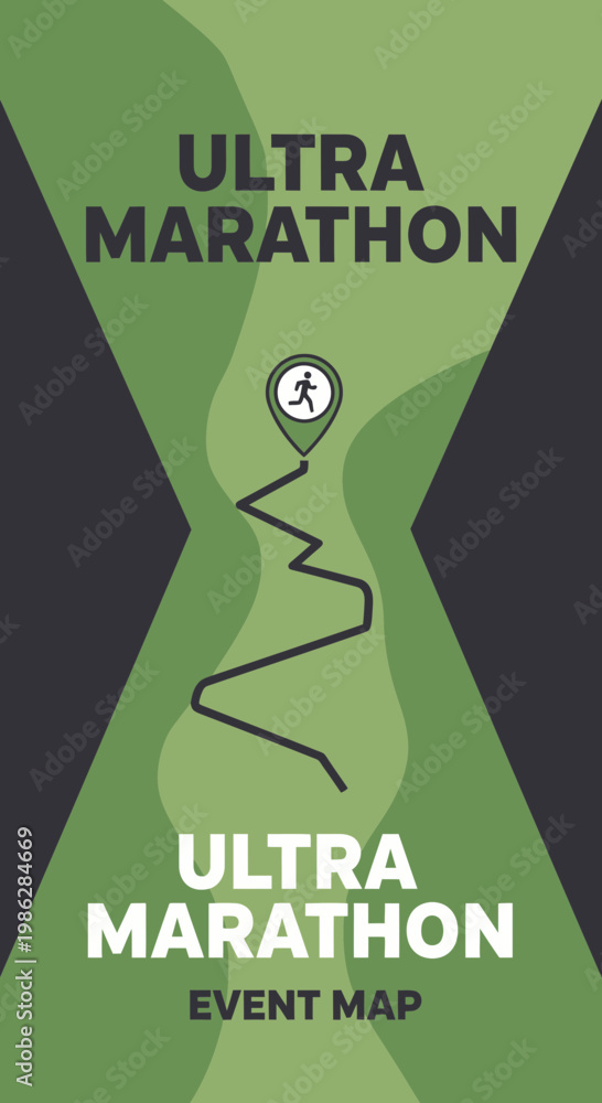 © Sadi - Ultra Marathon Event Map Graphic Design For Runners Endurance Race