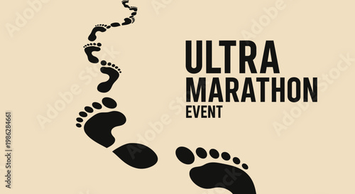 Ultra Marathon Event Footprints Signifying Endurance, Perseverance, and The Spirit Of Competition