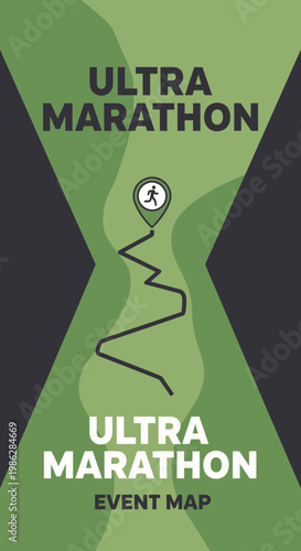 Ultra Marathon Event Map Graphic Design For Runners Endurance Race