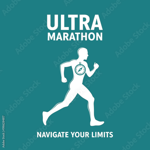 Ultra Marathon Runner Silhouette Navigating With Inner Compass