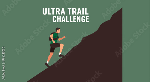 Ultra Trail Endurance Event Depicting Runner Scaling a Challenging Mountain Pass Journey