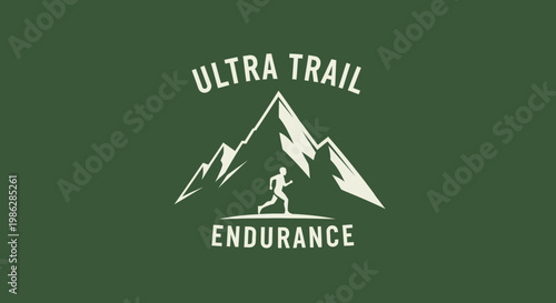 Ultra Trail Runner Ascending Majestic Mountain Peak Endurance Challenge
