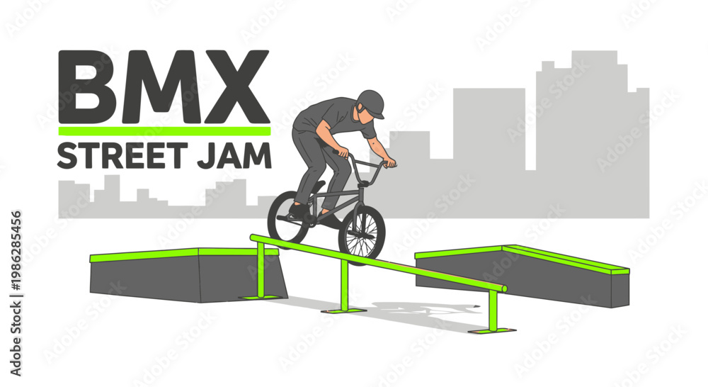 Fototapeta premium Urban Bmx Street Jam Competition Dynamic Action