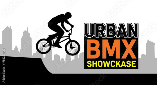Urban BMX Showcase: A Silhouette Of A Cyclist Performing A Stunt in The City