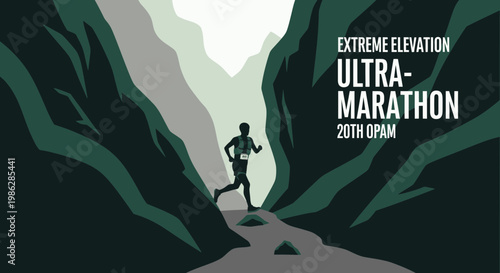 Ultra-Marathon Runner Conquering Elevated Terrain, A Test Of Endurance And Strength