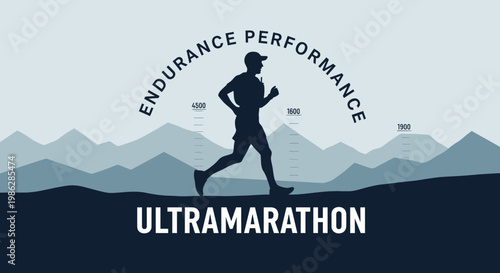 Ultramarathon Runner Silhouette Symbolizing Endurance And Peak Physical Performance