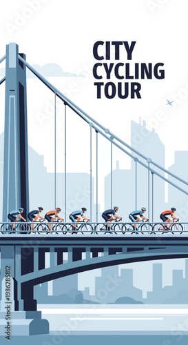 Urban Cycling Race Across Architectural Marvel Showcasing City's Best Landmarks and Bridges