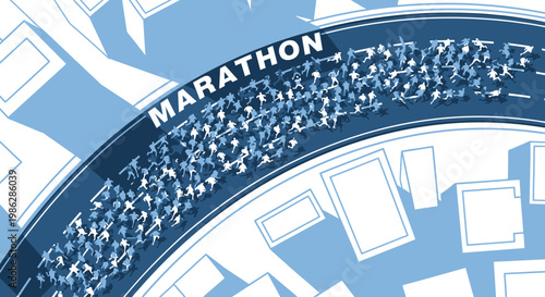 Urban Marathon Race Depicting Endurance And Competition In A Cityscape