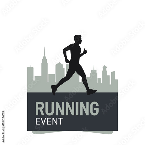 Urban Runner Silhouette For Exciting Sporting Event Promotion