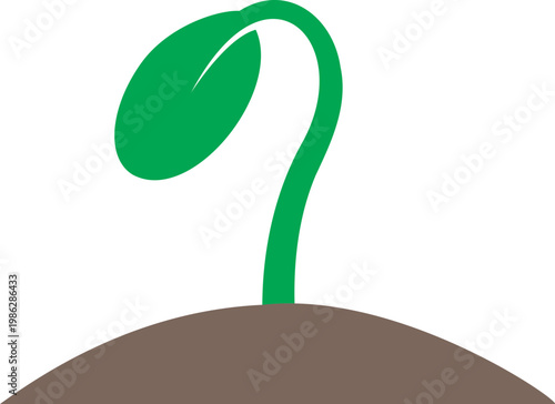 Seed germination process icon showing plant growth. Small sapling life cycle symbol isolated on transparent background. Nature development and agriculture sequence vector design.