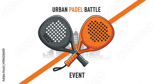 Urban Padel Battle Racket Duo Sporting Event Graphic