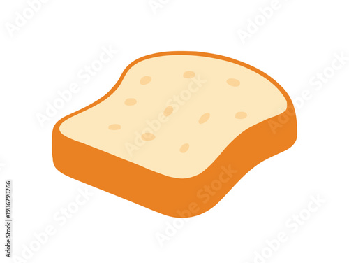 Minimal Bread Slice Vector Illustration Flat Design Simple Bakery Food Clipart Fresh White Bread Icon Clean Modern Cooking Ingredient Breakfast Concept Isolated Minimal Style