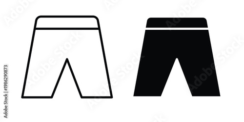 Beach shorts icon symbol collection, Stroke and flat icons