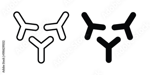 Bifidobacterium probiotics icon symbol collection, Stroke and flat icons