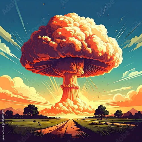 Fiery mushroom cloud