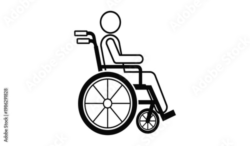 A stark black and white depiction of a person utilizing a wheelchair for mobility representing accessibility and inclusivity silhouette high quality professional detailed modern