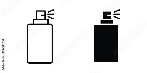 Bottle spray icon symbol collection, Stroke and flat icons
