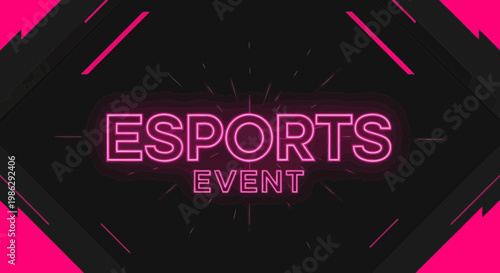 Vibrant Esports Event Neon Signage With Dynamic Background