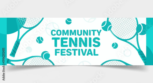 Vibrant Community Tennis Festival Announcement Graphic Banner