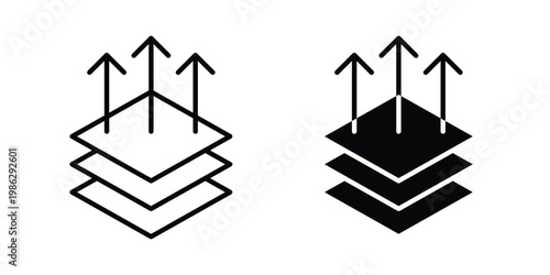 Breathable leather icon symbol collection, Stroke and flat icons